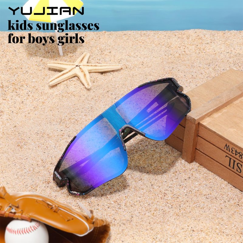 YuJian 3 pack Kids Sunglasses Youth Baseball Sunglasses for Boys Girls Softball Beach Running Sun Glasses UV Protection