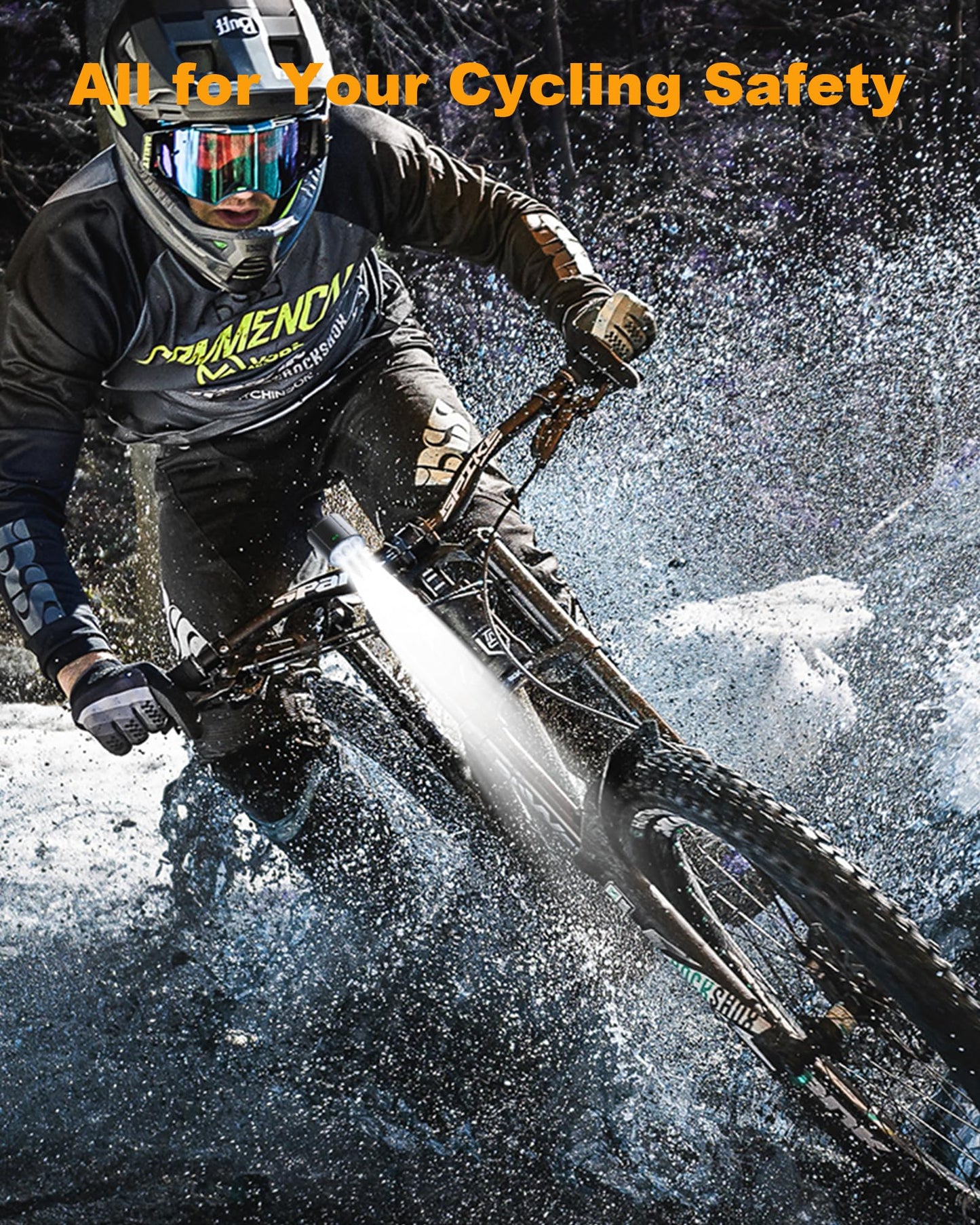 Bike Lights for Night Riding, USB Rechargeable Mountain Bicycle Headlight