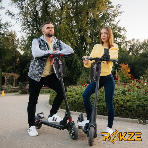 ROKZE E-Scooter Kit: 3L Waterproof EVA Hard Shell Storage Bag, Scooter Phone Holder & 90" Scooter Strap - Essential Electric Scooter Accessory for Adult Urban Commuters
