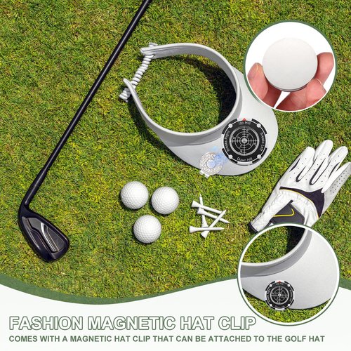 YELARXI 2Pcs Golf Green Reader, Golf Ball Marker with High Precision Green Reading Aid Bubble and Magnetic Cap Clip - Fitting for (Training/Accessories/Gift/Men & Women), Black