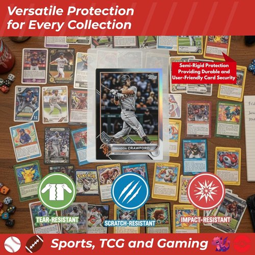 Cardboard Gold Card Saver 1 - 50 Count Semi-Rigid Card Holders | PSA-Approved Trading Card Protectors