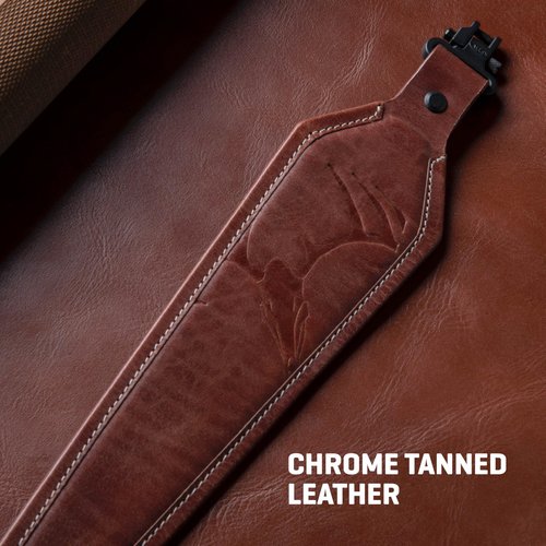 Allen Company Heritage Deer Deboss Leather Rifle Sling, Brown
