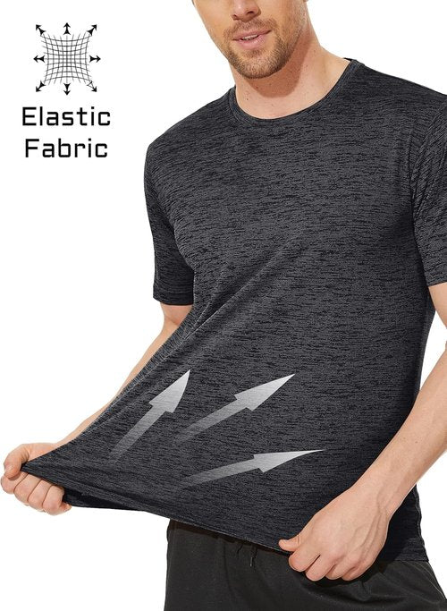 MAGCOMSEN Men's Athletic Workout T-Shirts - Lightweight Dry Fit Crew Neck Gym Tees