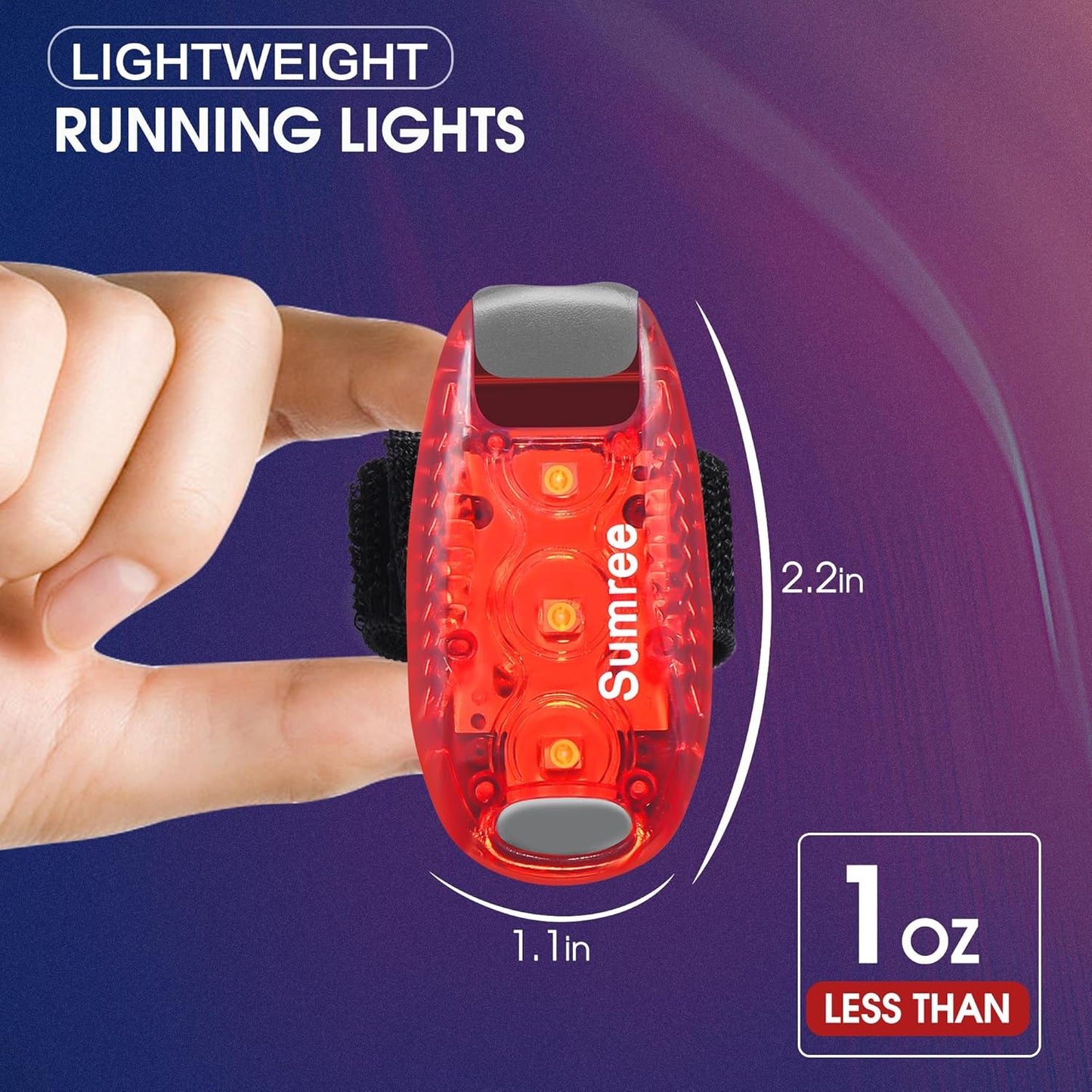 Skiennix LED Safety Lights - High Visibility Clip-On Strobe & Running Lights | 4 Pack for Runners, Bicycles, and More