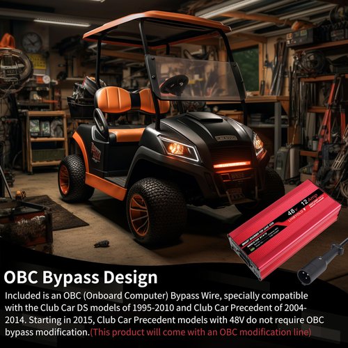 LHIBYOLO 48V Golf Cart Battery Charger for 12A Club Car,with 3 Pin Round Plug, 12 Amp Golf Cart Battery Charger 48 Volt Club Car Charger,16FT