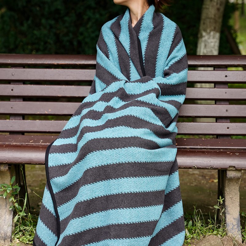 PuTian Merino Wool Blanket - Large Warm Soft Washable Camp Blanket Throw for Bed Couch Camping Outdoor Travel Emergency, Brown Geometry