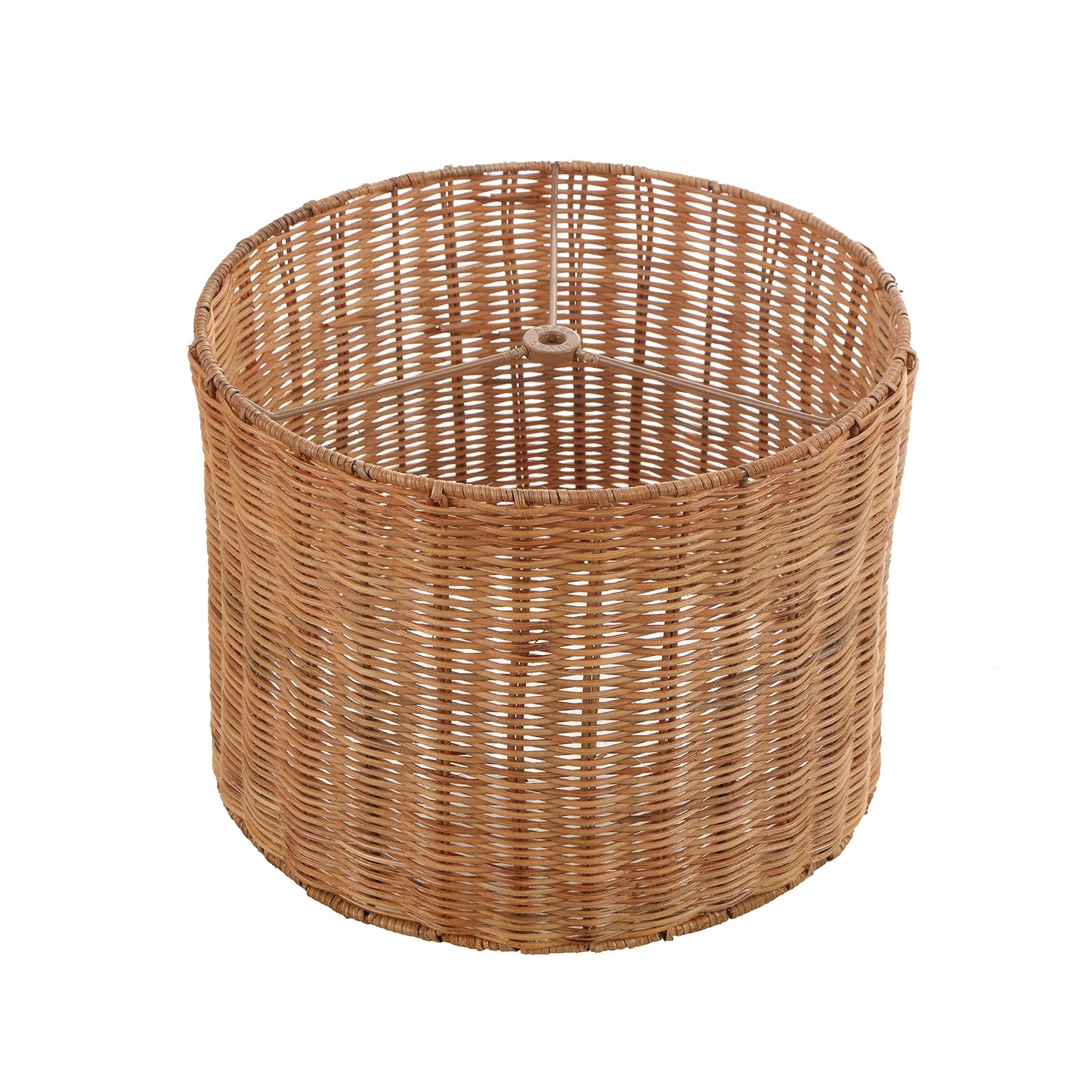 Aspen Creative 31604, Drum Spider Lamp Shade, Natural Rattan, 12" Top x 12" Bottom x 9" Height