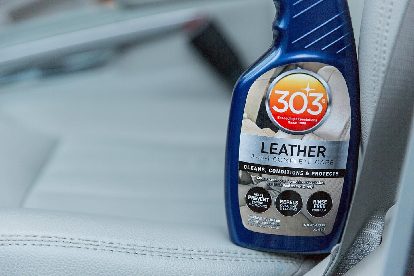 303 Products Leather Care - 3-In-1 Cleaner, Conditioner & Protector - Rinse-Free Formula, 16 fl. oz.