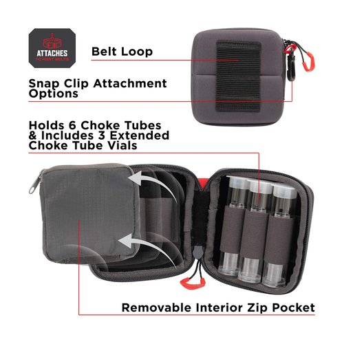 Allen Company Competitor Choke Tube Molded Case & 3 Extended Vials, Gray