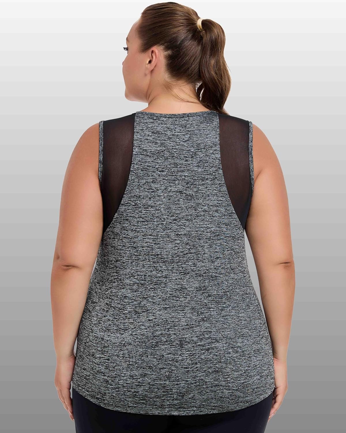 Skiennix Plus Size Workout Tank Tops - Mesh Sleeveless Athletic Tunics for Women, XL-5XL