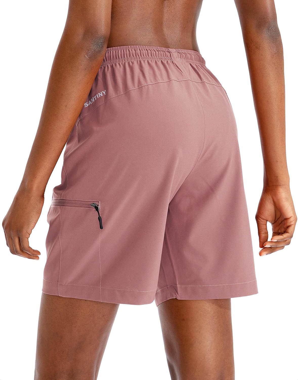 SANTINY Women's Hiking Cargo Shorts - Quick Dry, Lightweight Summer Athletic Shorts with Zipper Pockets