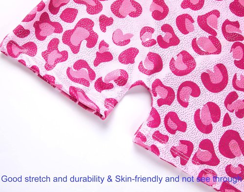Domusgo Gymnastics Leotards for Girls - Sparkly One-Piece Pro Unitard with Shorts, Size Options Available