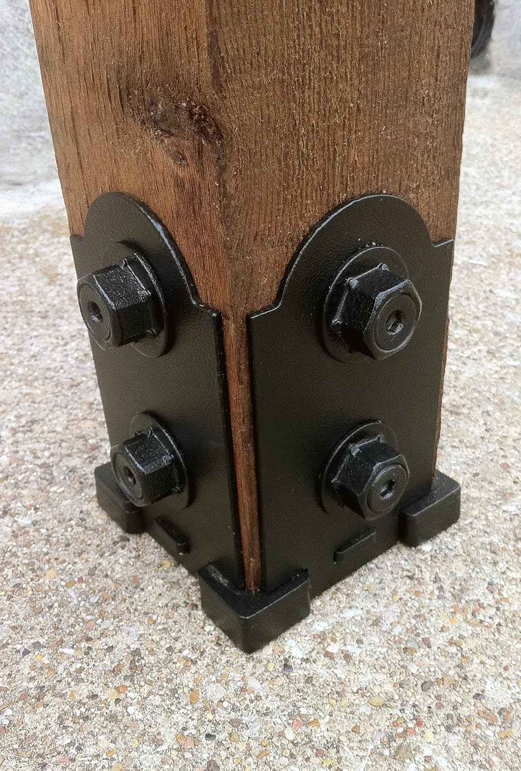 Ozco Laredo Sunset Lite 6x6 Post Base Kit - Galvanized Steel with Decorative Plates & Screws