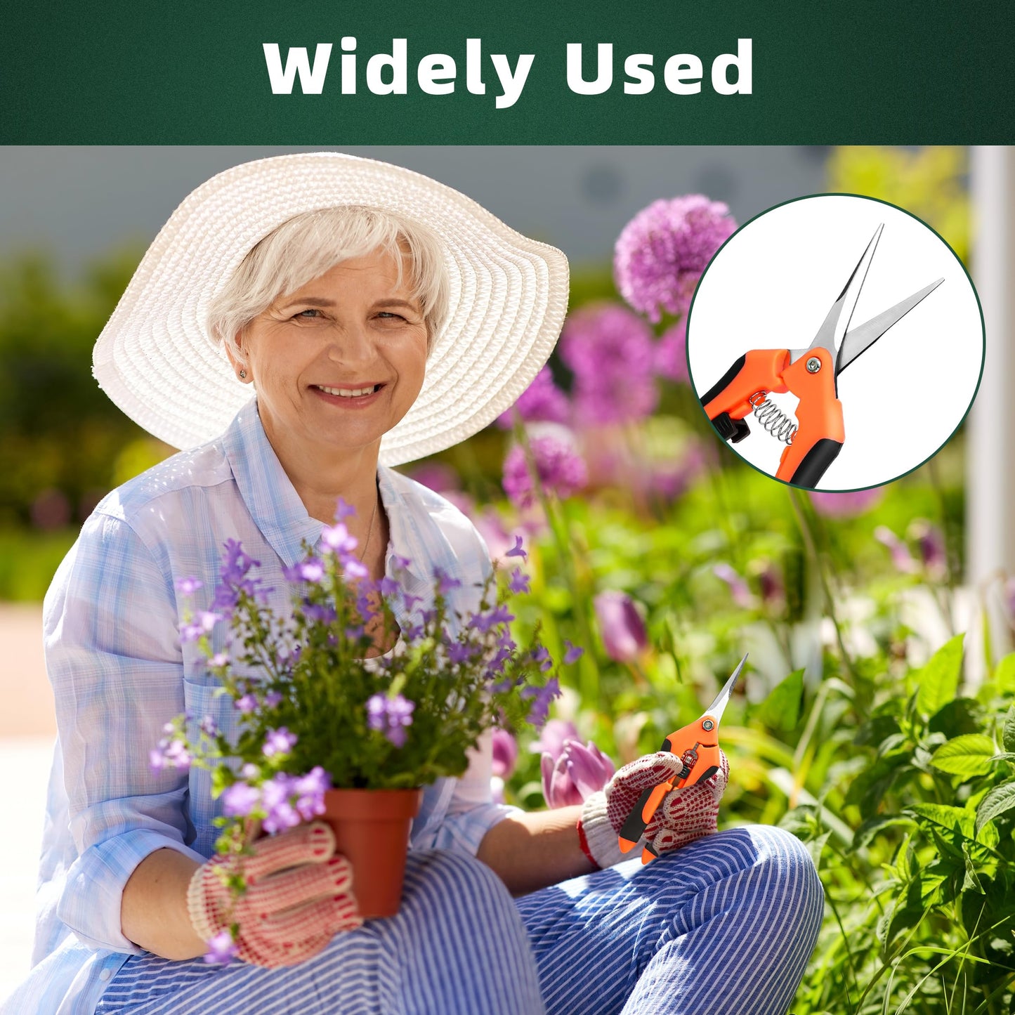 EWPJDK 3 Pack Garden Pruning Shears, Stainless Steel Shears, Gardening Shears, Scissors, Garden Clippers, Pruning Snips, Pruning Shears for Gardening Tools(Orange)