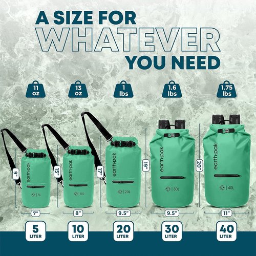 Earth Pak Waterproof Dry Bag - Durable Backpack with Zippered Pocket for Ultimate Gear Protection