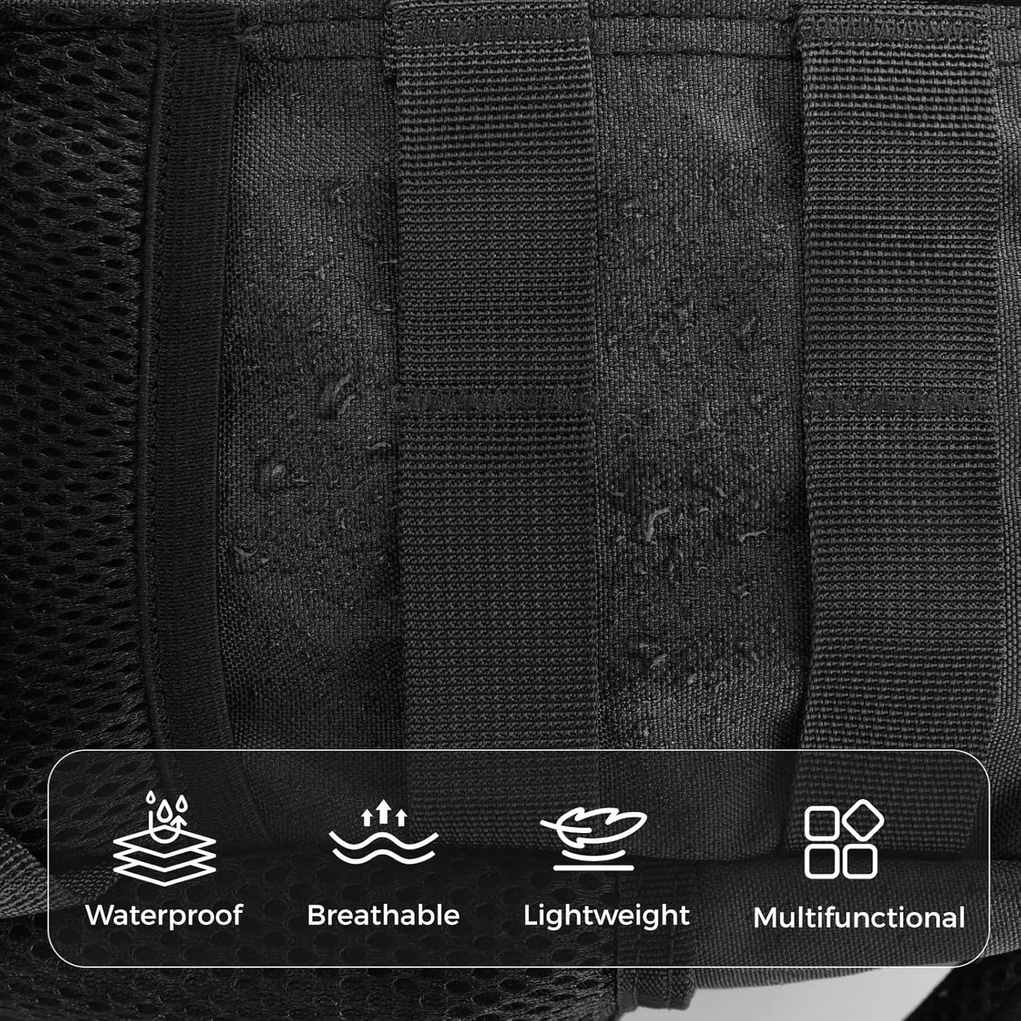 Skiennix 9L Mini Tactical Backpack - Versatile Military Gym Bag for Men & Women | Black Molle Daypack