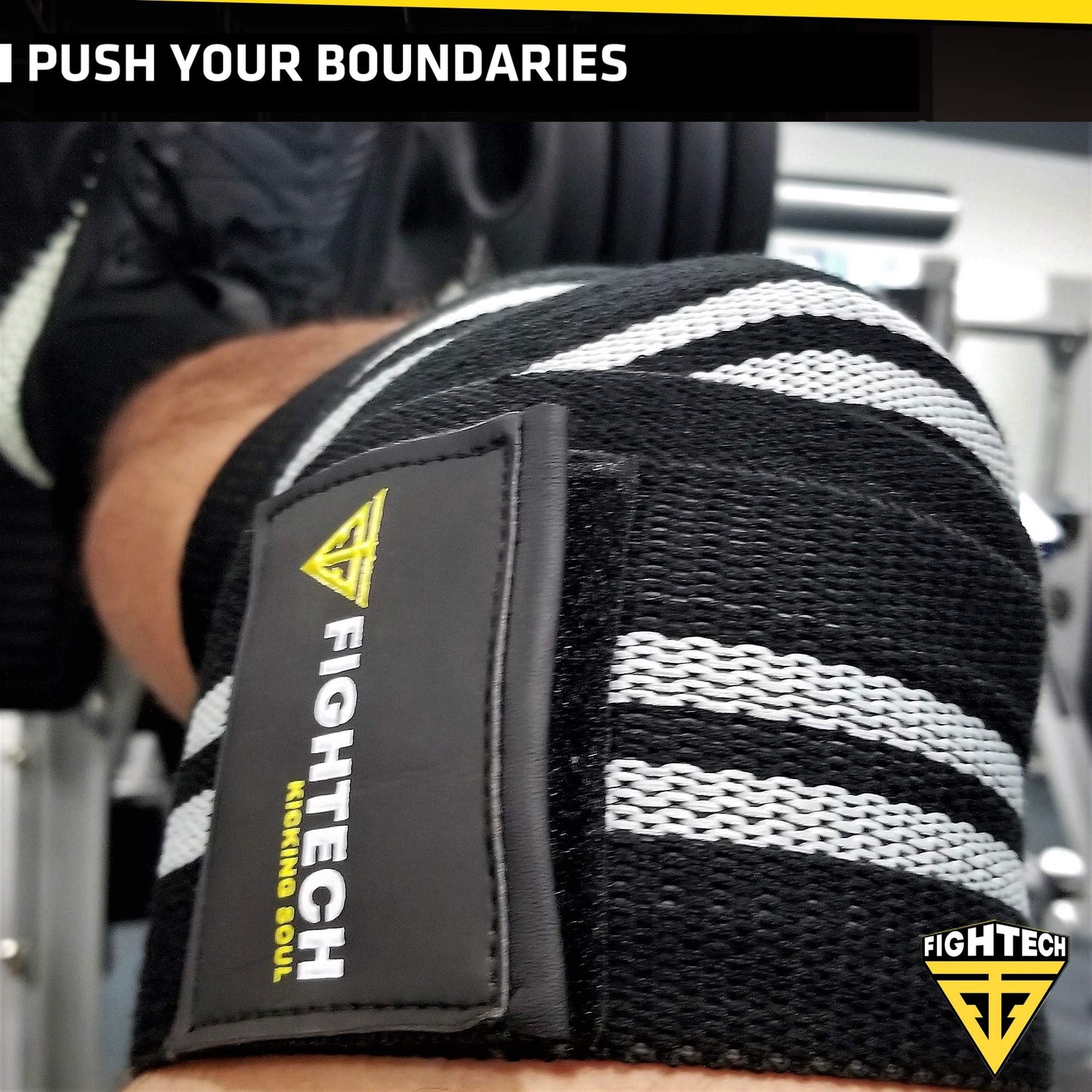 FIGHTECH Knee Wraps for Weightlifting - 82" Long | Men & Women | Ideal for Squats, Leg Press, Cross Training, Bodybuilding, and Gym WODs