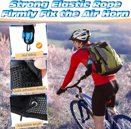 Bear Horn | 2 Pack 1.4Oz Air Horn Holder with Adjustable Elastic Cord - Portable Pouch for Hiking & Safety