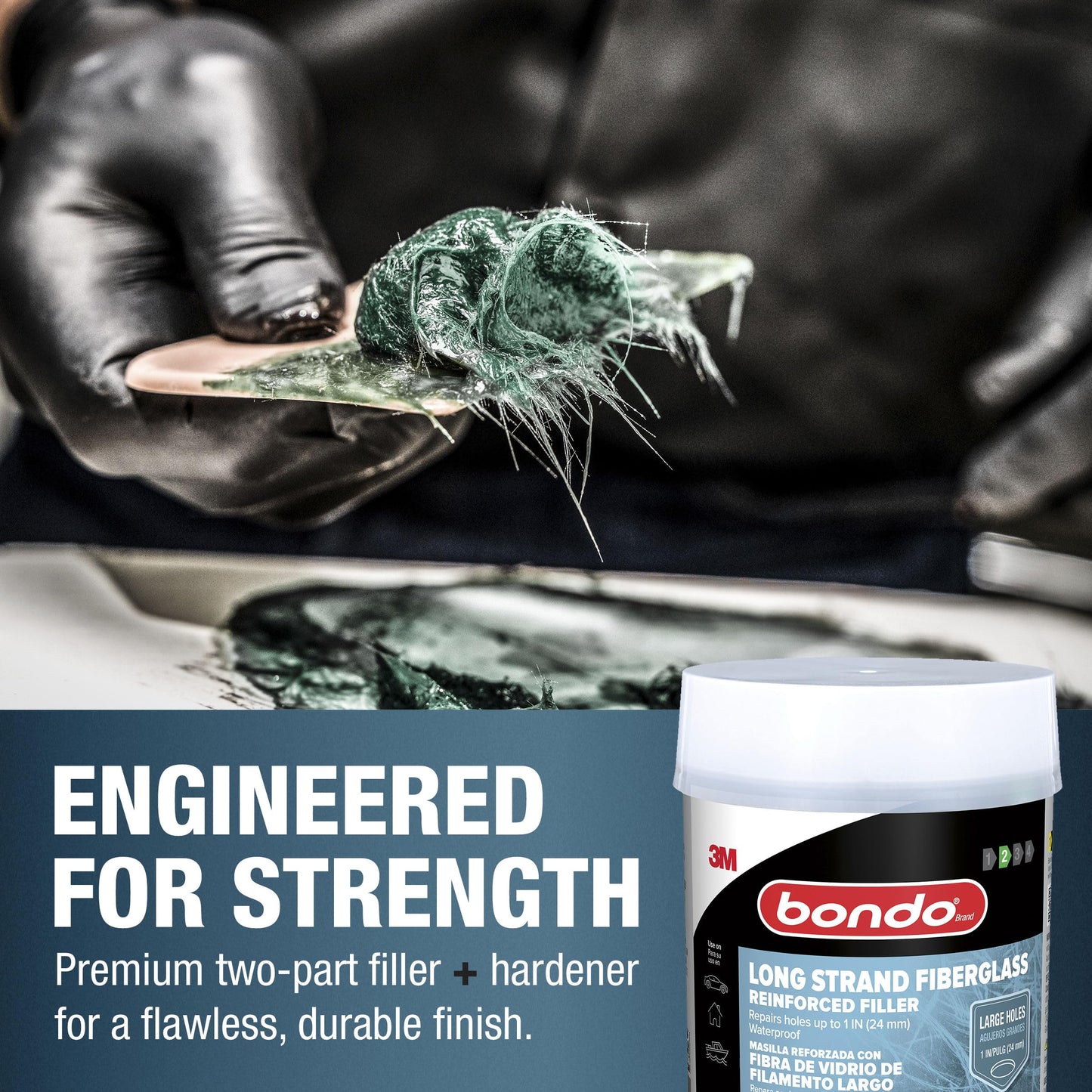 Bondo Bondo-Hair Long Strand Fiberglass Reinforced Filler, 00762, 1 Quart