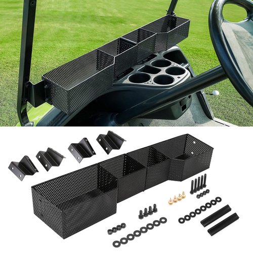 10L0L Golf Cart Front Basket for Yamaha G29/Drive & Drive 2, Dash Storage Box Metal Mesh Tray Organizer