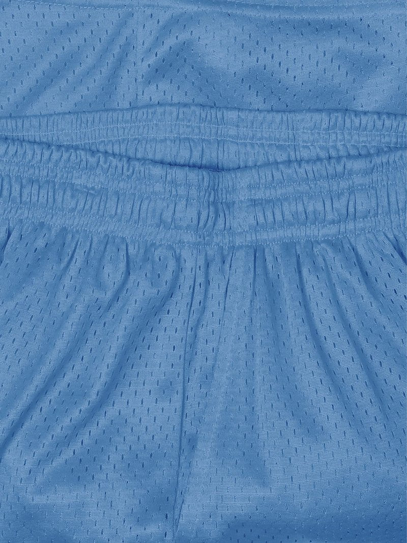 Hat and Beyond Mens Mesh Shorts Elastic Sports Gym Performance Workout Boxing Jersey Basketball Pants (Small, 1ih01_Sky Blue)
