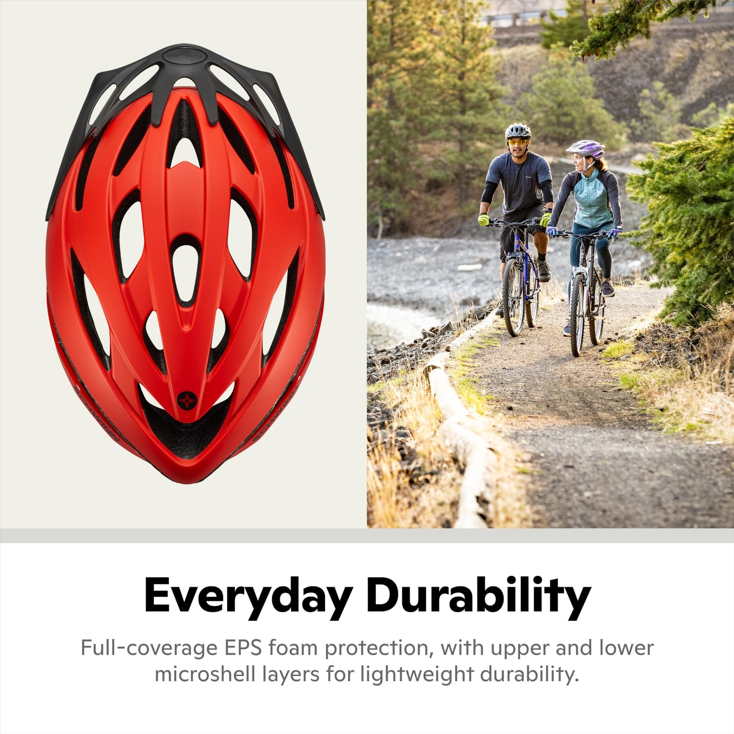 Schwinn Thrasher Helmet for Adults, Red, Size 58-62 cm, for Riders Ages 14+, Lightweight Microshell, Adjustable Dial and Straps, Interior Padding, 20 Air Vents, Removable Visor, Adult Bike Helmet