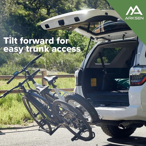 ARKSEN Bike Rack - 2-Bike Hitch Mount Platform for Electric & Fat Tire Bikes | Holds Up to 150 lbs, Fits 2" Receiver