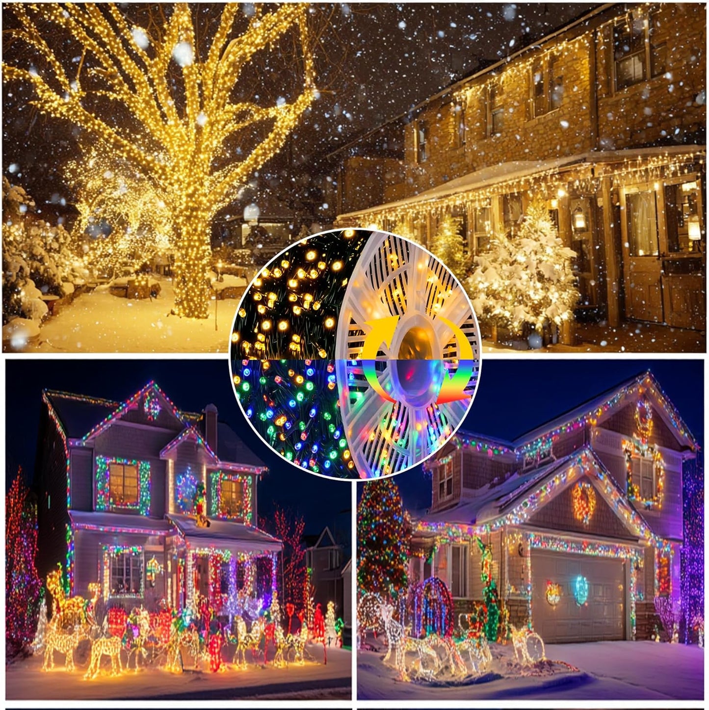 1000 LED Halloween String Lights 328FT - Waterproof Outdoor & Indoor Decor with Remote, 8 Modes - Purple & Orange for Parties & Yard