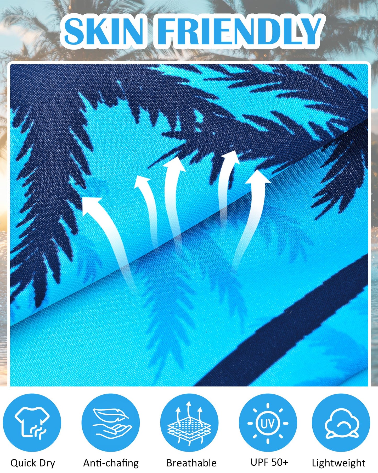 Resiprolty Boys Swim Trunks Size 10-12 with Compression Liner Boy Swim Shorts Quick Dry Boys Bathing Suit Swimsuit Swimwear Kids Beach Board Shorts Athletic Running Swimmming Trunks Coconut Tree