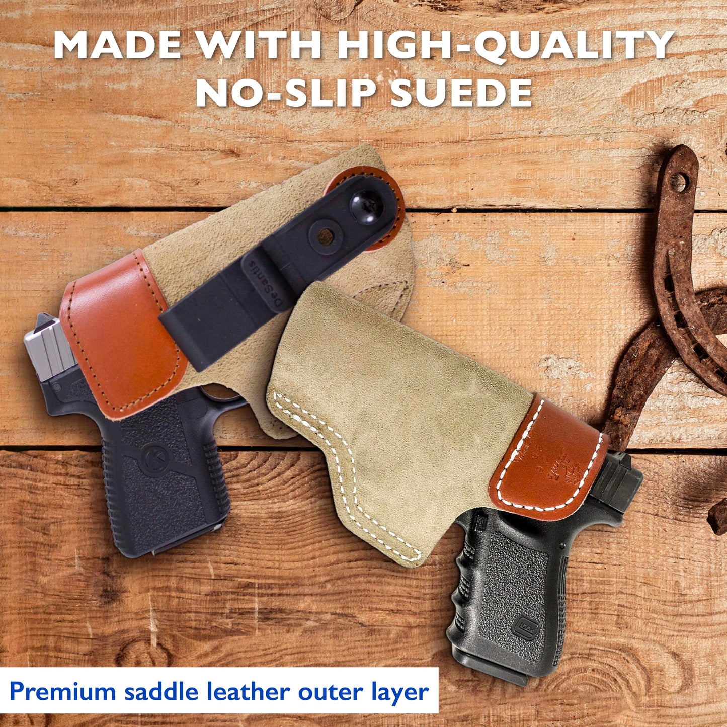 DeSantis Sof-Tuck IWB Holster - Compatible with Ruger SR9 Compact, S&W M&P Shield 9, Shield .40, Shield M2.0 0,M2.0 .40, Walther CCP, SCCY CPX-1, CPX-2, MC1SC, S/A Hellcat 3"" - Right Hand Fit, Black