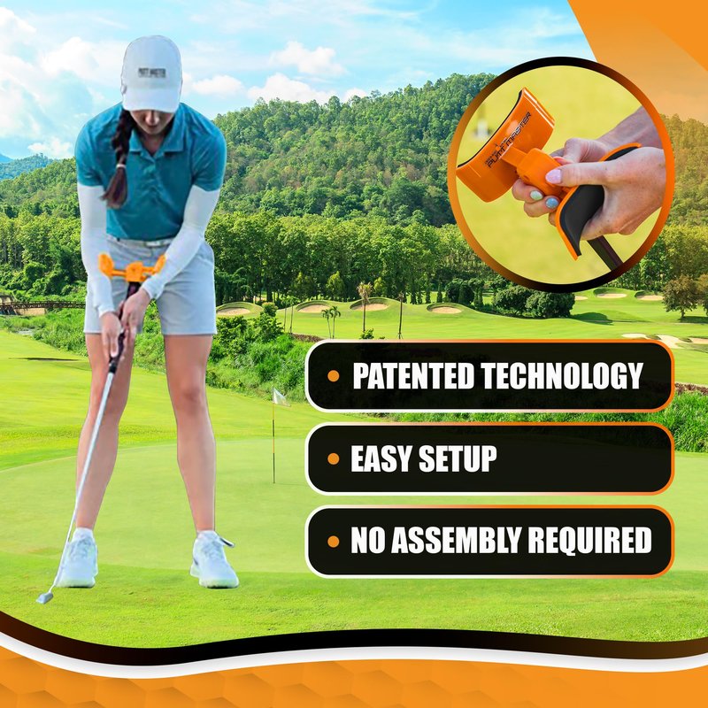 Orange Whip Putt Master Golf Putting Aid Trainer, Patented Short Game Golf Swing Training for Precision and Accuracy, Made in USA by Orange Whip