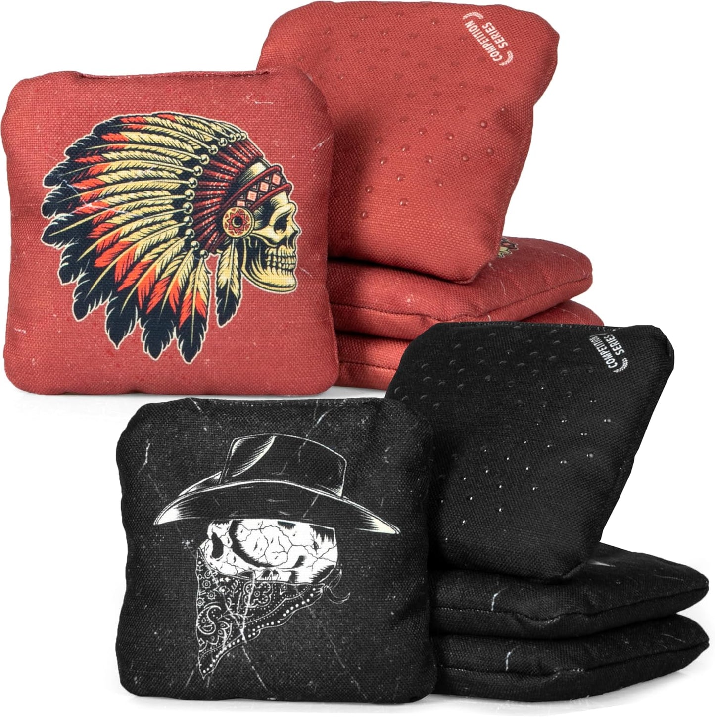 Play Platoon Cornhole Bags Set of 8 | Regulation Professional Weight | Double-Sided Slick & Stick Design