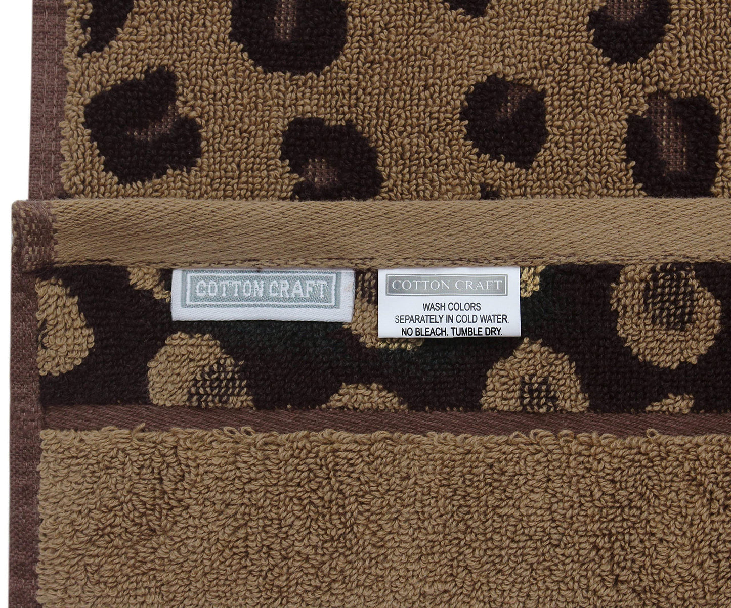 COTTON CRAFT Hand Towels - Set of 4 Animal Print Cheetah Leopard Africa Safari Decorative Hand Towel - 100% Cotton Jacquard Luxury Guest Towel - Soft Quick Dry Absorbent Bathroom Face Towel - 16 x 28