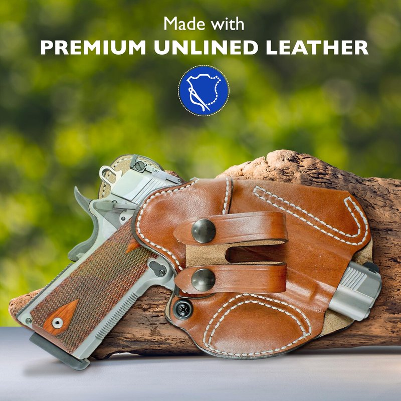 DeSantis Cozy Partner Gun Holster - Holster IWB, Conceal Carry Holster, Compact, Compatible with Standard 1911 models 4-5"" from COLT, S&W, SIG SAUER, Ruger, Kimber, Springfield - Right Hand Draw, Tan