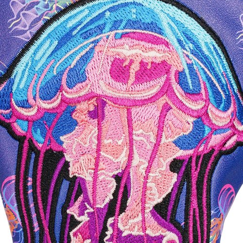 LZFAN Golf Club Head Covers Driver Fairway Wood Hybrid Golf Club Headcover Leather Protector Heavy Embroidered Colorful Jellyfish (Hybrid)