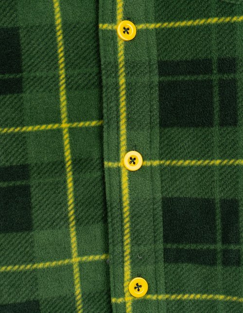 John Deere Mens Flannel Shacket with Fleece Lining Plaid Green/Gray X-Large