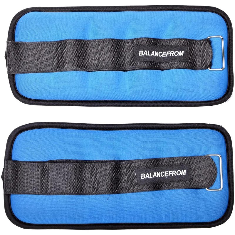 Signature Fitness Fully Adjustable Ankle Wrist Arm Leg Weights, 2 lbs each (4-lb pair), Blue