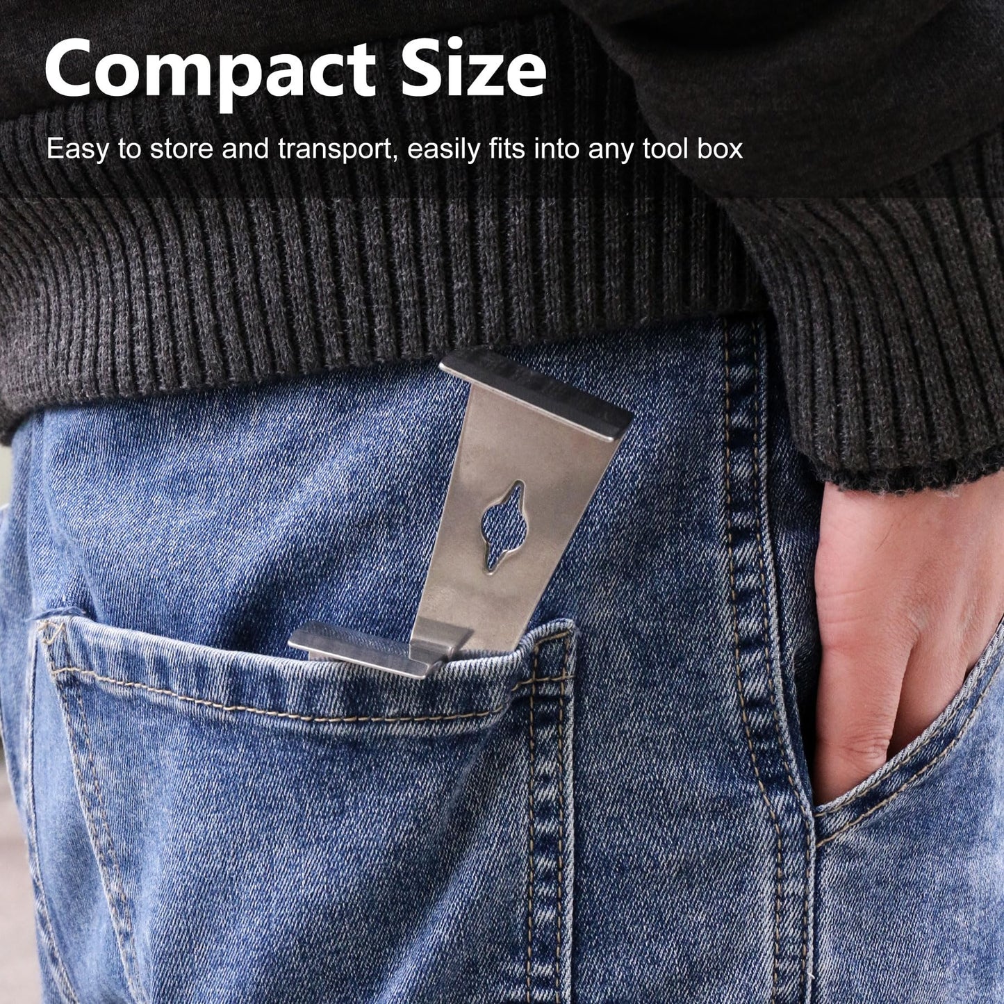 STAHONE 2-Piece Stainless Steel Pry Bar Scraper Set - 9-1/2" Flat Pry Bar and 6-11/16" Mini Crowbar with Socket Wrench, Bottle Opener, Molding, Nail Puller, Scraper and Baseboard Removal Tool