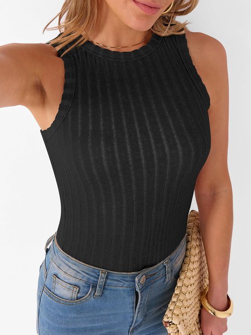ANRABESS High Neck Tank Top - Soft Slim Fit Sleeveless Shirt for Women | Trendy Summer Casual Wear