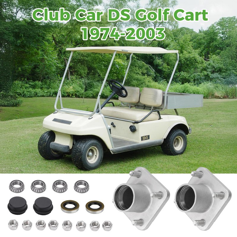 10L0L Golf Cart Front Wheel Hub Assembly for Club Car DS G&E 1974-2003, 2 Pack with Bearing Seals Kit, Replace OEM 1011892, 11011102, 1011153, 1011889, 1011894