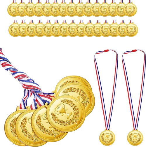 Hicarer Gold Medals - 30 Pieces 2.36 Inch Plastic Awards for Sports, Soccer, and Gymnastics