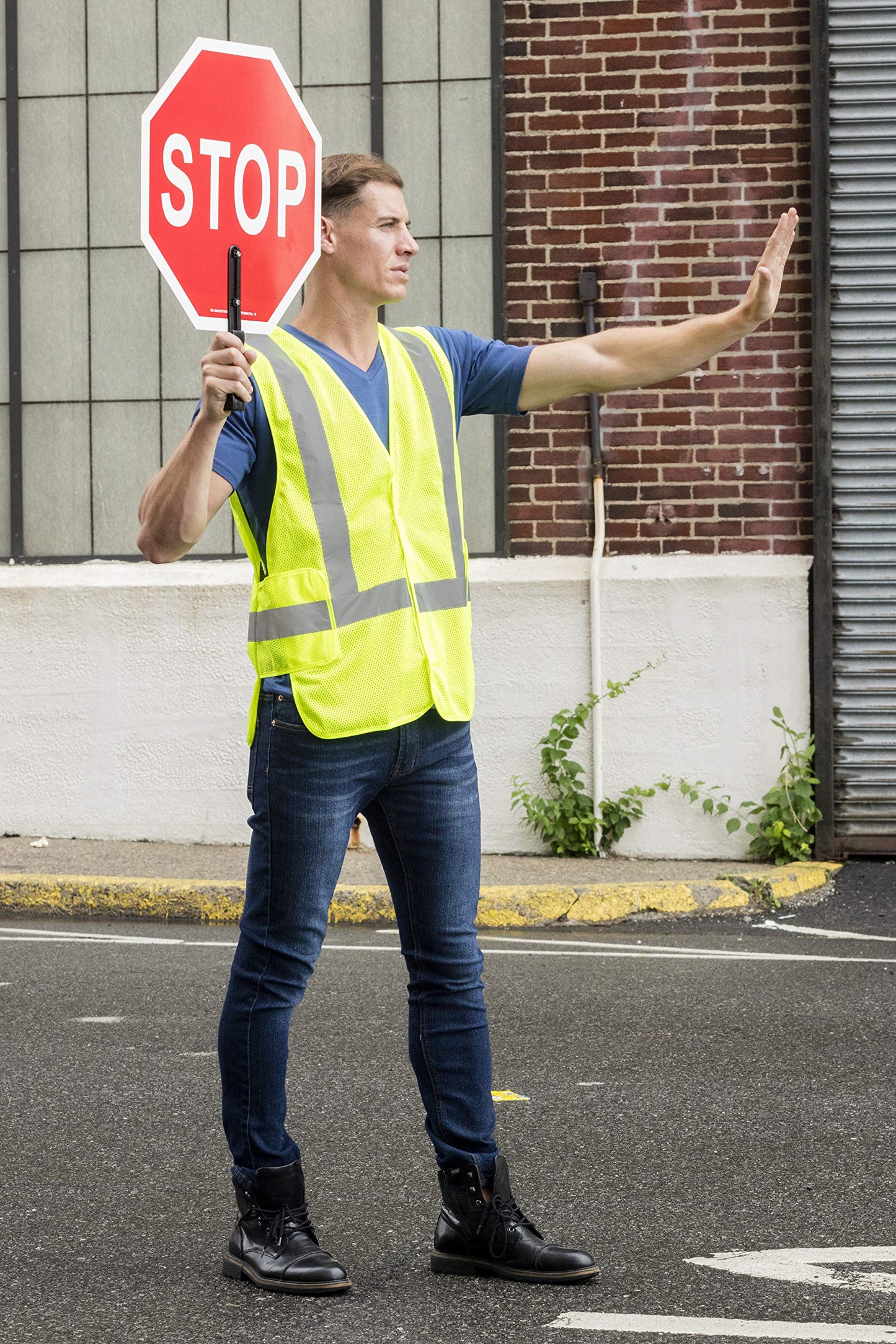NYOrtho High Visibility Reflective Safety Vest – ANSI/ISEA Class 2 Hi Vis Vest for Men & Women – Neon Yellow Mesh – Super Reflective Strips – Lightweight Work & Traffic Safety Gear