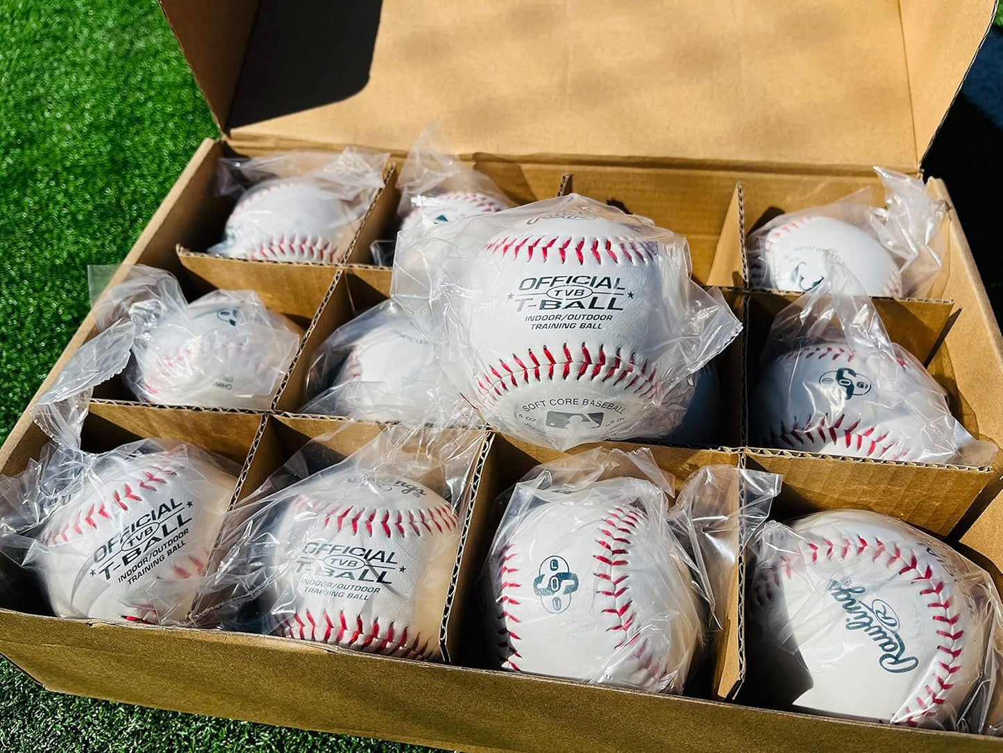 Rawlings Official T-Balls - Youth Size 6U | 12 Count | Sponge Rubber Core for Indoor/Outdoor Play