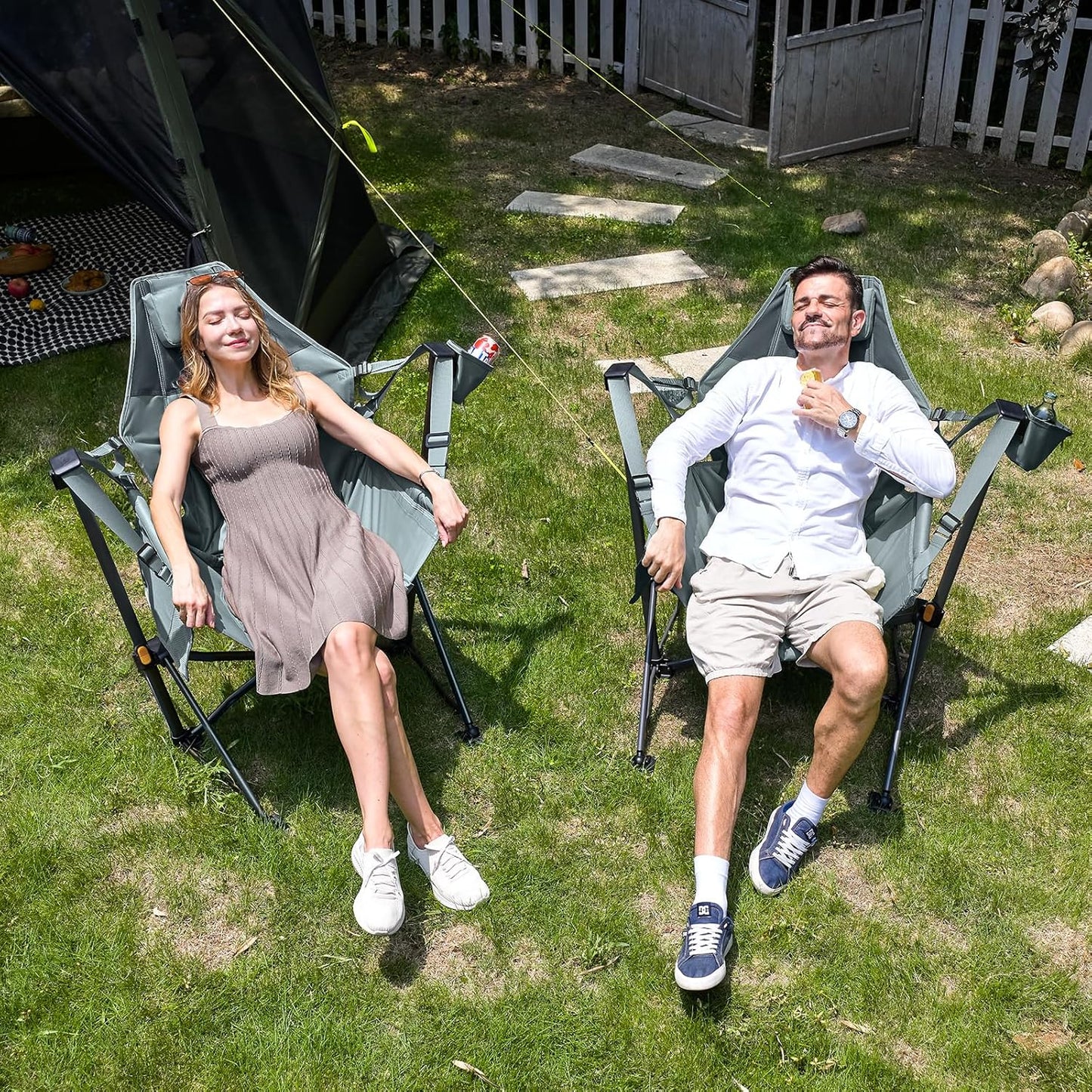 Timber Ridge Hammock Chair - Heavy Duty Folding Design with Adjustable Backrest | Supports 300lbs, Grey