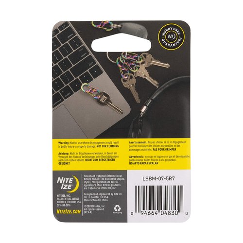 Nite Ize S-Biner MicroLock Stainless Steel - Durable Key Holder Carabiner Clip - S-Biner with Locking Gates - Durable & Strong Mini Carabiners for Keychain Accessories - Spectrum (5 Pack)