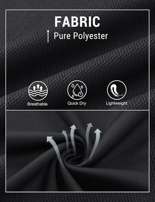 CRYSULLY Men's Polo Shirt - Quick Dry Tactical Collared Golf Shirt | Short Sleeve Pique Jersey