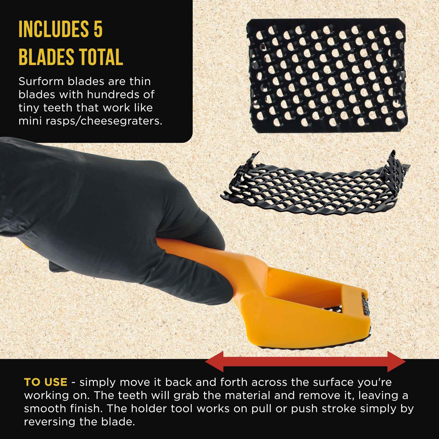 Dura-Gold 2-1/2" Shaver Blade Holder, 2 Pack, Includes 5 Total Standard Cut Replacement Blades - Steel Rasp Block Plane, Cheesegrater, Auto Body Filler, Dent Repairs, Wood Fiberglass - File Tool