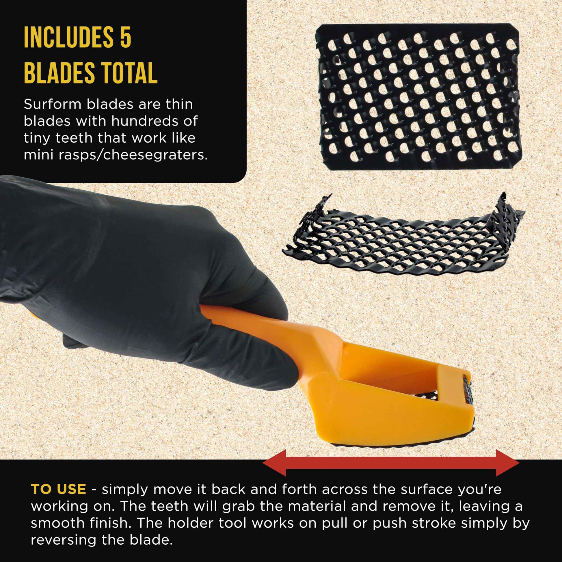 Dura-Gold 2-1/2" Shaver Blade Holder, 2 Pack, Includes 5 Total Standard Cut Replacement Blades - Steel Rasp Block Plane, Cheesegrater, Auto Body Filler, Dent Repairs, Wood Fiberglass - File Tool