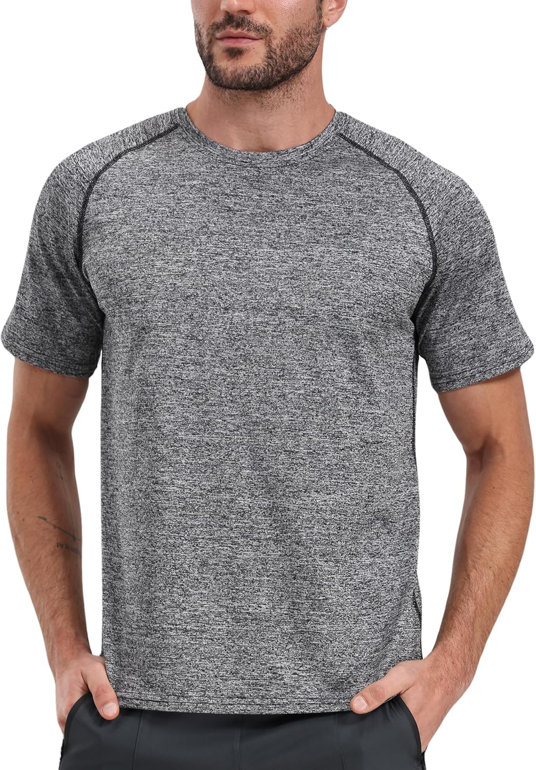 RPOVIG Men's Athletic T-Shirts - 5 Pack Moisture-Wicking Gym Tops | Comfortable Fit for Running