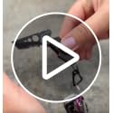 Mini Keychain Knife with Carabiner - 1.3" Tanto Serrated Blade - Black